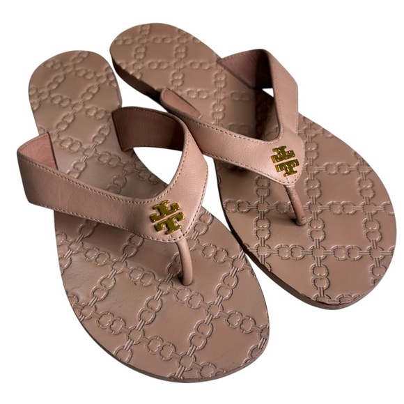 TORY BURCH Women's Dusty Rose Monroe Sandals - Size 7 1/2 - Picture 1 of 8
